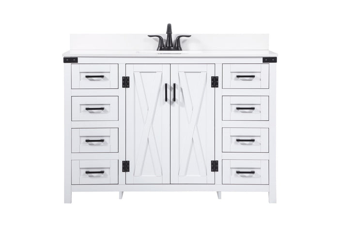 Elegant Lighting Single Bathroom Vanity from the Grant collection in White finish