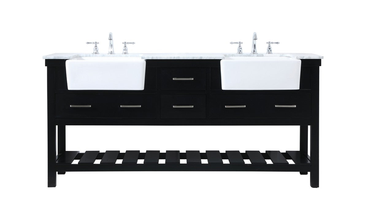 Elegant Lighting - VF60172DBK - Double Bathroom Vanity - Clement - black