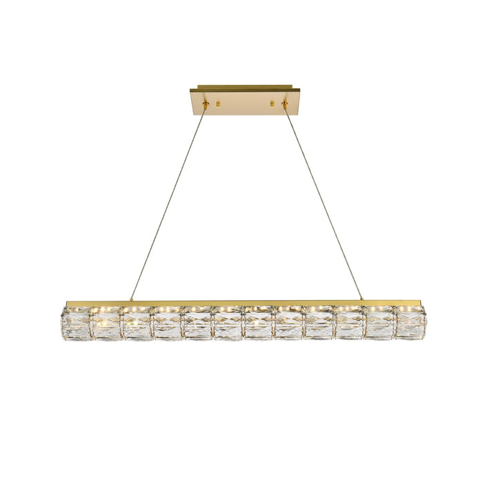 Elegant Lighting LED Linear Pendant from the Valetta collection in Gold finish