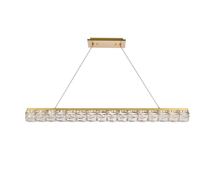 Elegant Lighting LED Linear Pendant from the Valetta collection in Gold finish
