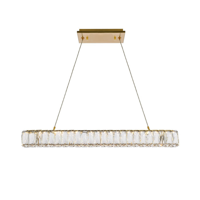 Elegant Lighting LED Linear Pendant from the Monroe collection in Gold finish