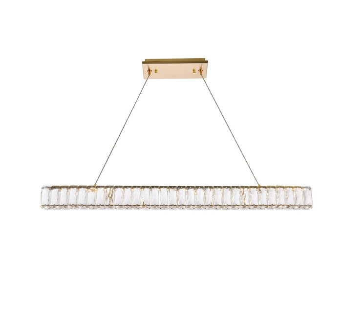 Elegant Lighting LED Linear Pendant from the Monroe collection in Gold finish