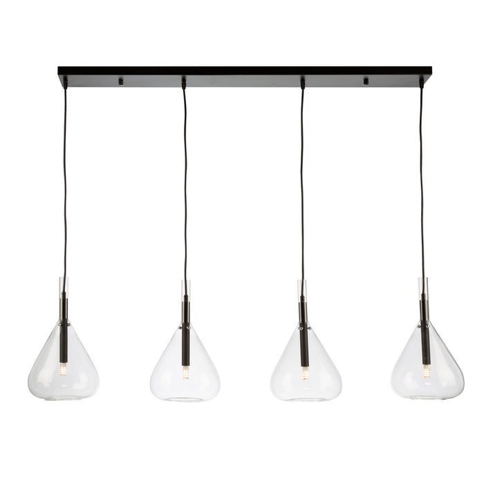 Artcraft Four Light Island Pendant from the Conic collection in Black finish