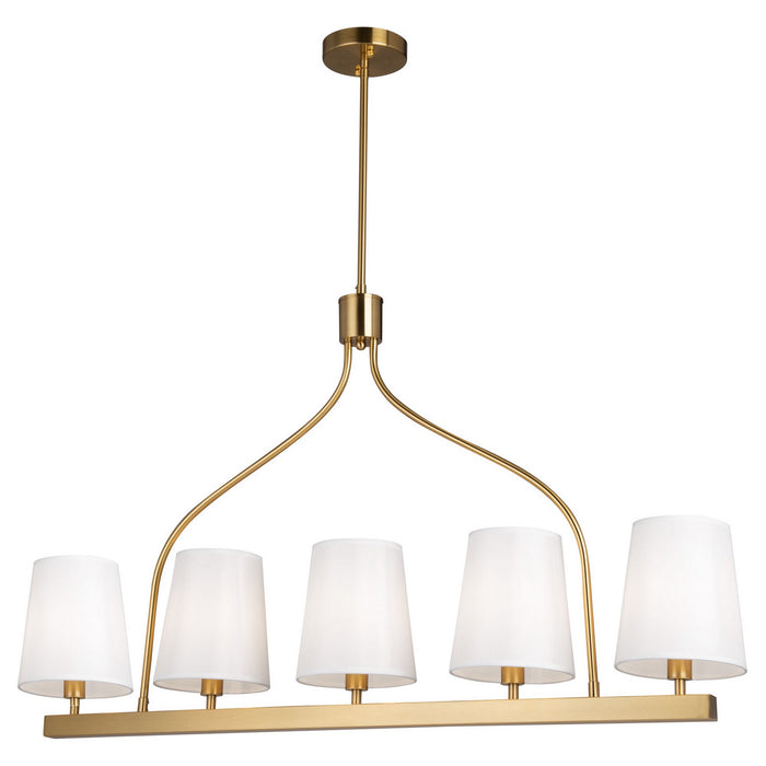 Artcraft Five Light Island Pendant from the Rhythm collection in Brushed Gold finish