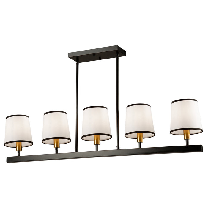 Artcraft Five Light Island Pendant from the Coco collection in Gold, Black finish