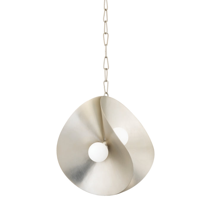 Corbett Lighting Four Light Pendant from the Peony collection in Warm Silver Leaf finish