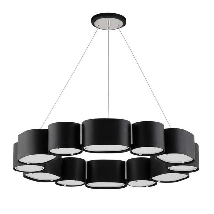 Corbett Lighting 12 Light Chandelier from the Opal collection in Soft Black With Stainless Steel finish