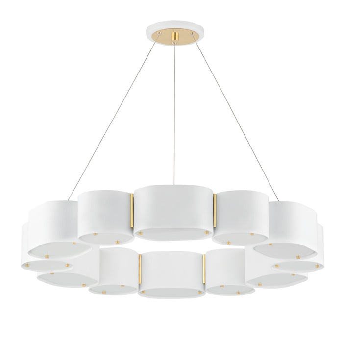 Corbett Lighting 12 Light Chandelier from the Opal collection in Soft White/Vintage Brass finish