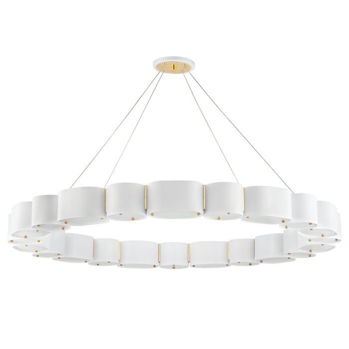 Corbett Lighting 22 Light Chandelier from the Opal collection in Soft White/Vintage Brass finish