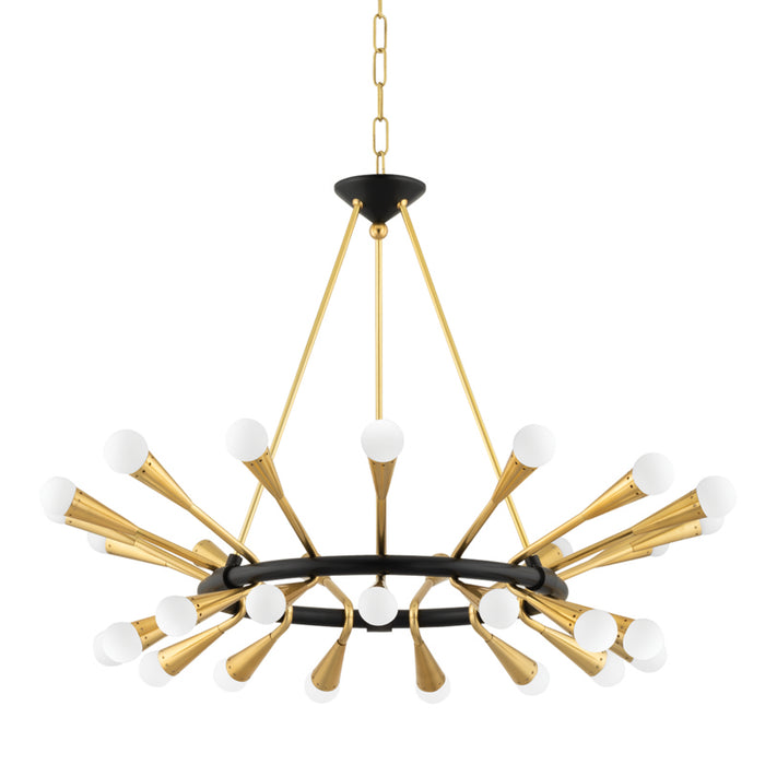 Corbett Lighting 30 Light Chandelier from the Aries collection in Vintage Polished Brass/Deep Bronze finish