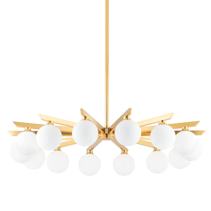 Corbett Lighting 14 Light Chandelier from the Astra collection in Vintage Brass finish
