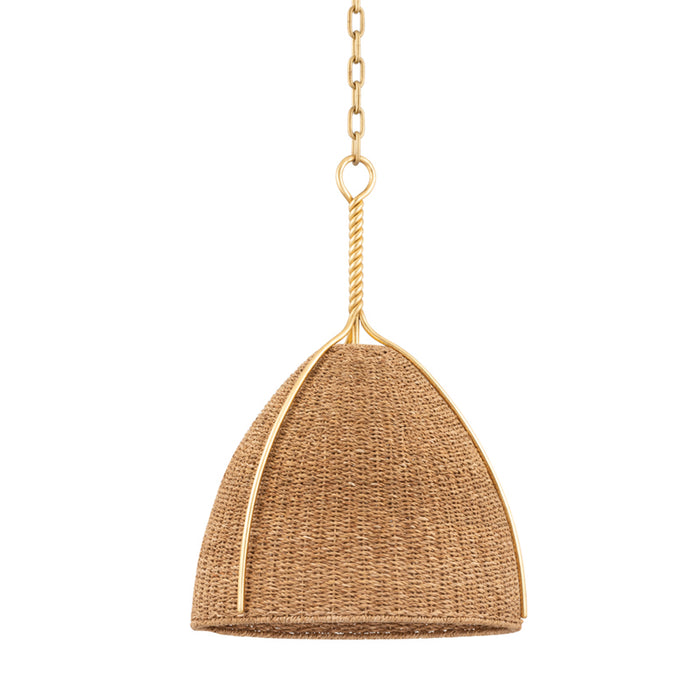 Hudson Valley One Light Pendant from the Woodlawn collection in Vintage Gold Leaf finish