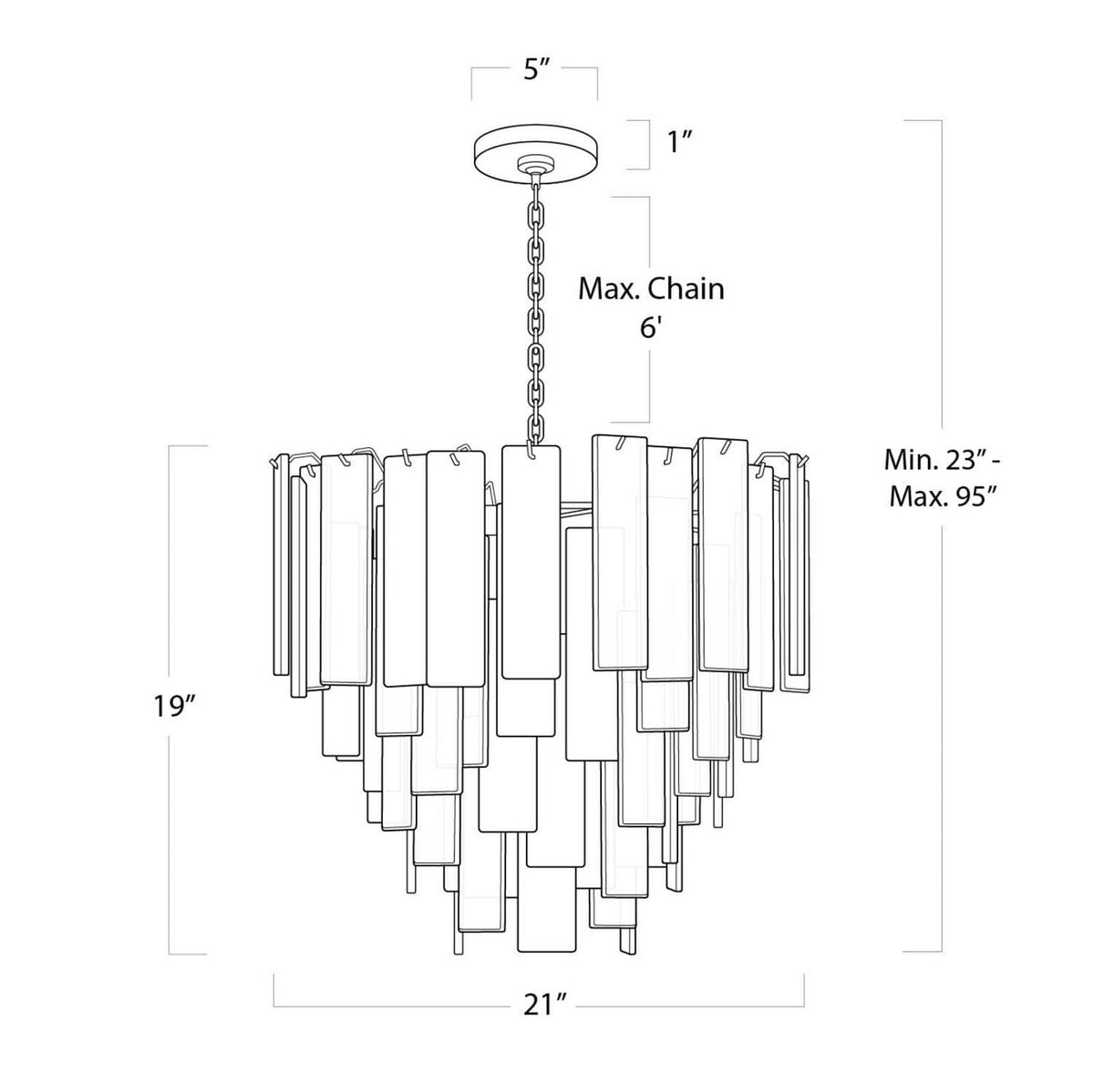 Regina Andrew - 16-1291PN - Eight Light Chandelier - Glacier - Clear