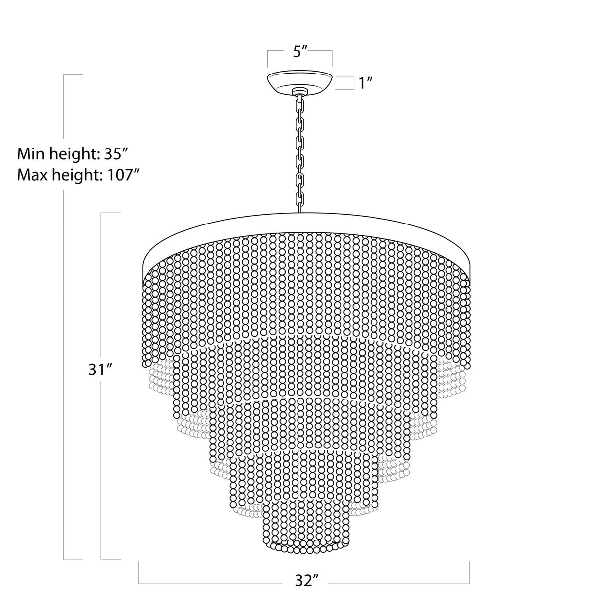 Regina Andrew - 16-1373 - 13 Light Chandelier - Waterfall - White