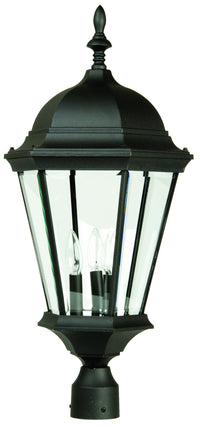 Craftmade - Z555-TB - Three Light Post Mount - Straight Glass Cast - Textured Black