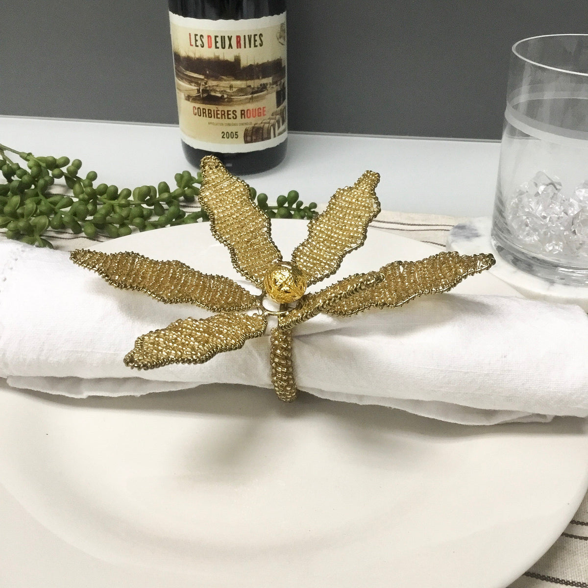 Design Shop Gold Flower Napkin Ring