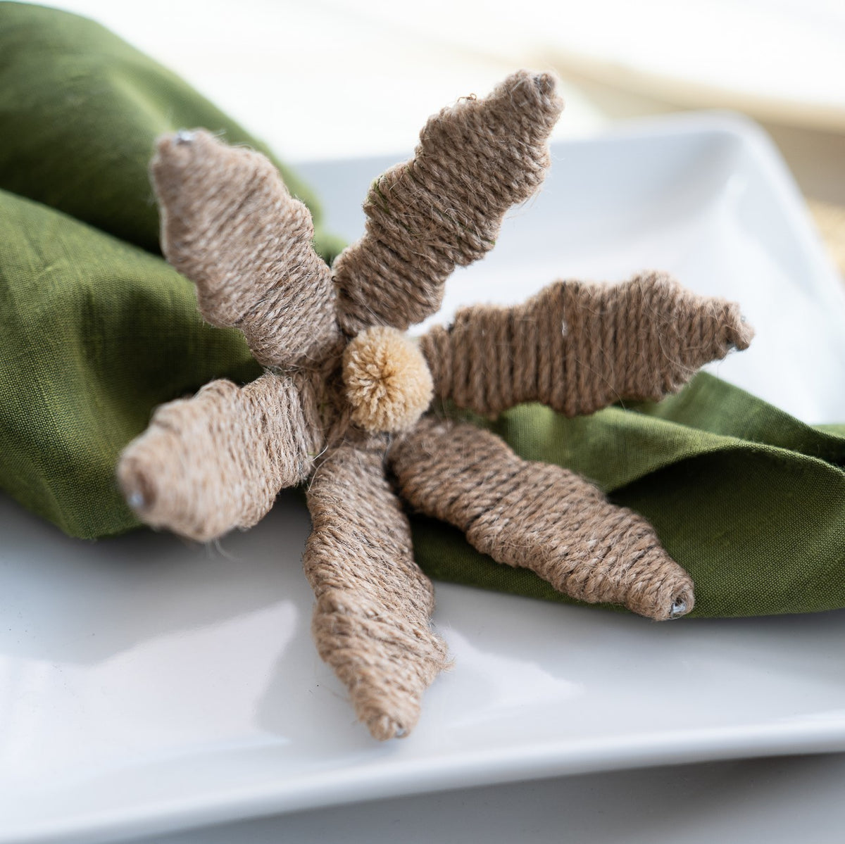 Design Shop Jute Flower Napkin Ring