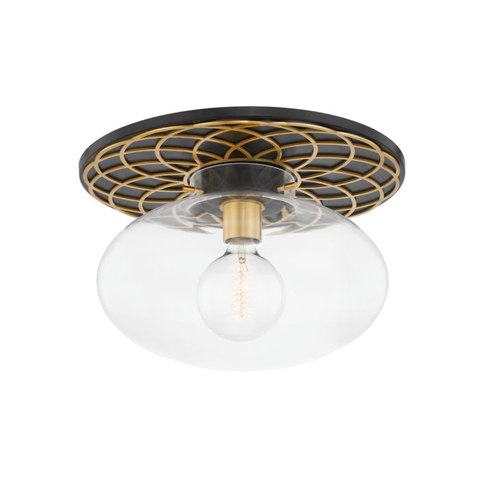 Hudson Valley One Light Semi Flush Mount from the New Paltz collection in Aged Old Bronze finish