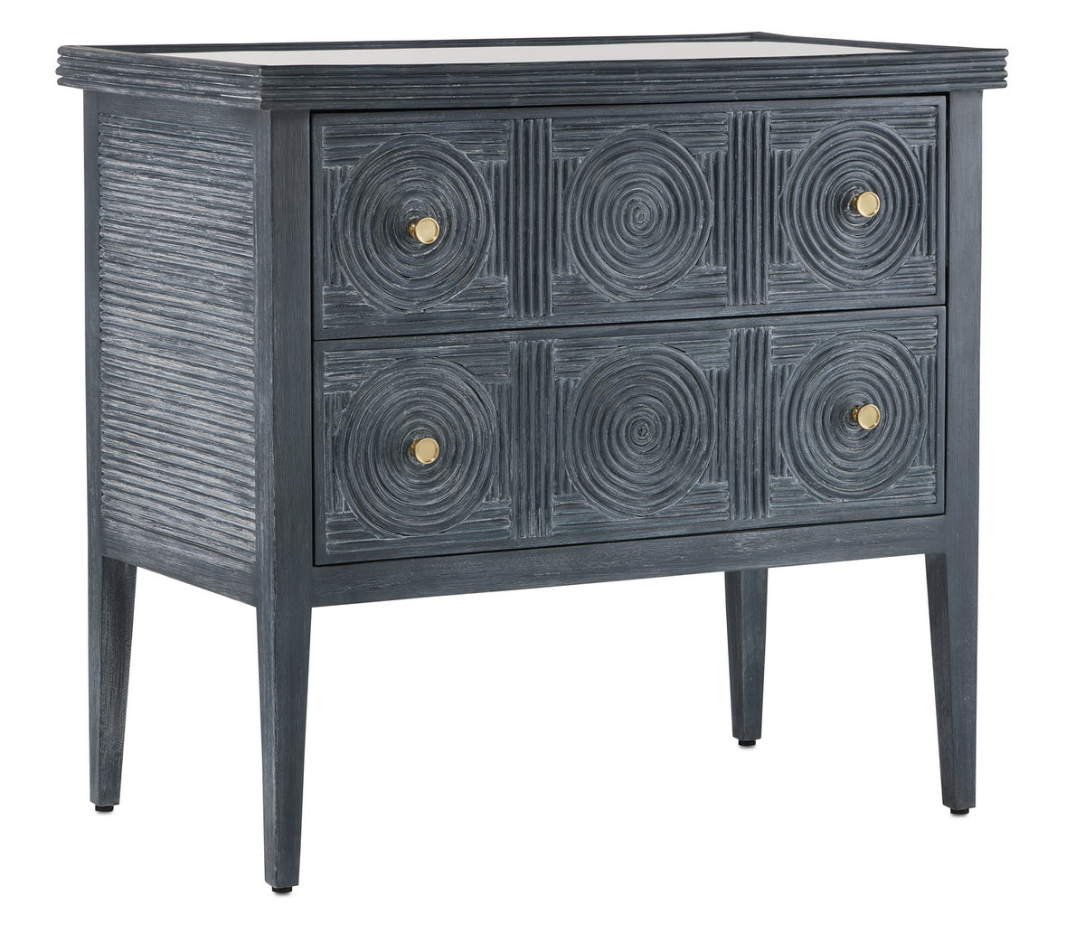 Currey and Company - 3000-0217 - Chest - Santos Collection - Vintage Navy