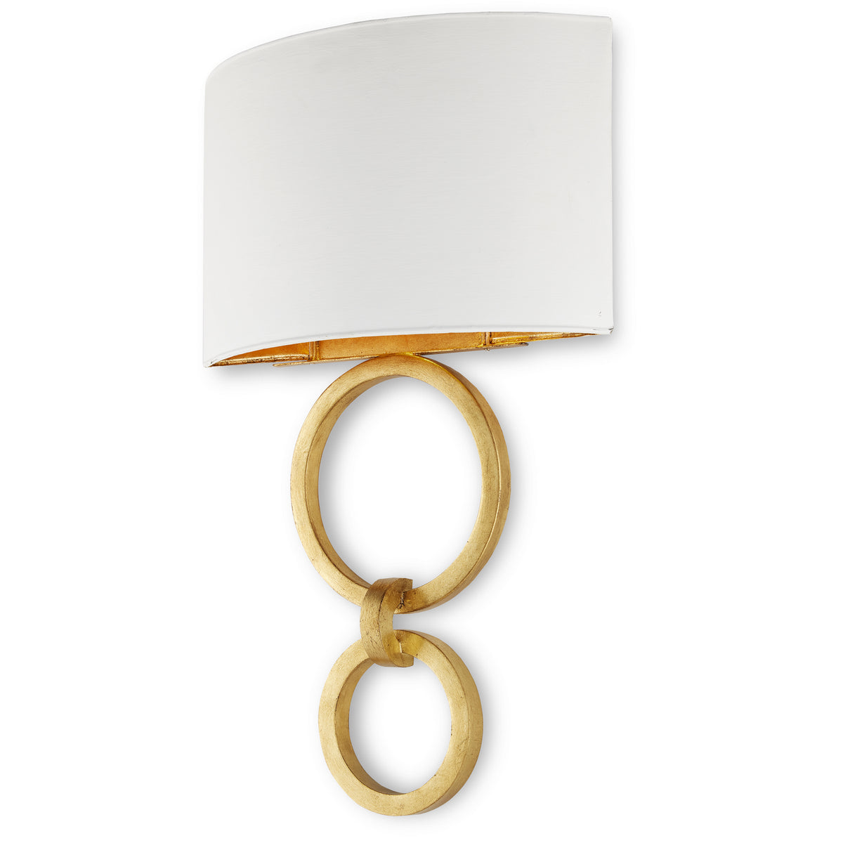 Currey and Company - 5900-0048 - One Light Wall Sconce - Bolebrook Collection - Gesso White/Contemporary Gold Leaf