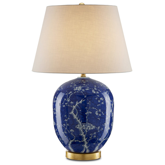 Currey and Company - 6000-0793 - One Light Table Lamp - Sakura Blue Table Lamp - Blue/White/Gold Leaf