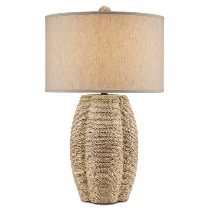 Currey and Company One Light Table Lamp from the Karnak collection in Natural/Satin Black finish