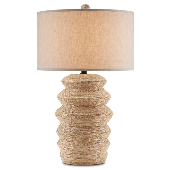 Currey and Company One Light Table Lamp from the Kavala collection in Natural/Satin Black finish