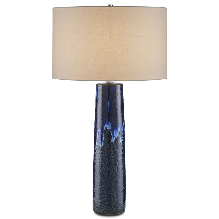 Currey and Company One Light Table Lamp from the Kelmscott collection in Reactive Blue finish
