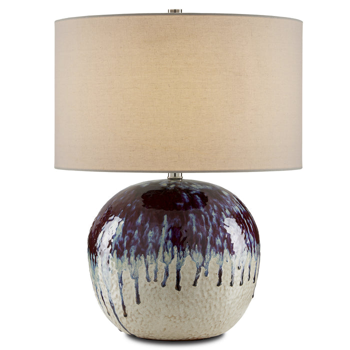 Currey and Company One Light Table Lamp from the Bessbrook collection in Reactive Blue/White/Red/Cream finish