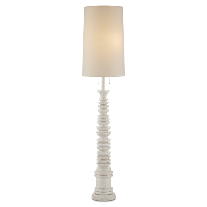Currey and Company Two Light Floor Lamp from the Phyllis Morris collection in Whitewash finish
