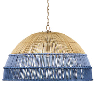 Currey and Company - 9000-0924 - One Light Pendant - Senjyo Collection - Khaki/Cornflower Blue/Bluebonnet
