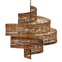 Currey and Company - 9000-0925 - Five Light Chandelier - Saisei Collection - Khaki/Natural Rattan