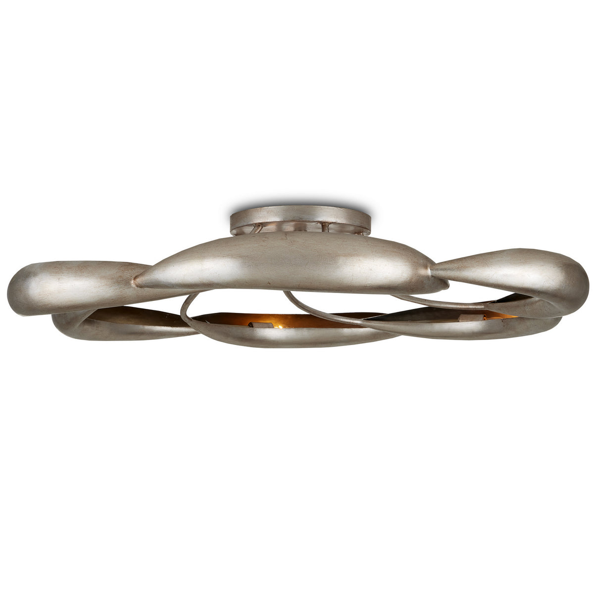 Currey and Company Six Light Semi-Flush Mount from the Caroube collection in Champagne/Contemporary Silver finish