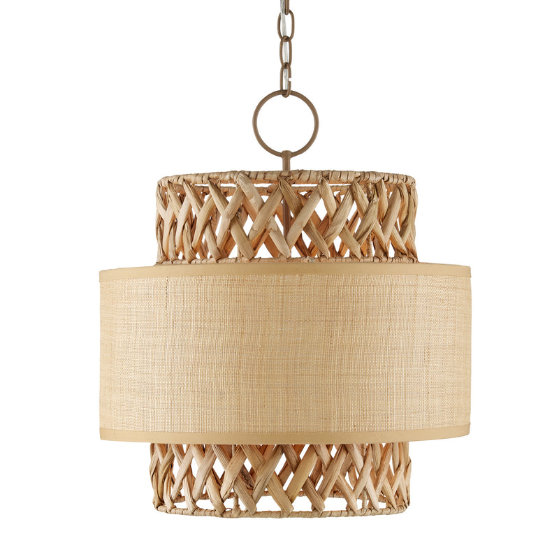 Currey and Company Four Light Pendant from the Isola collection in Khaki/Natural finish