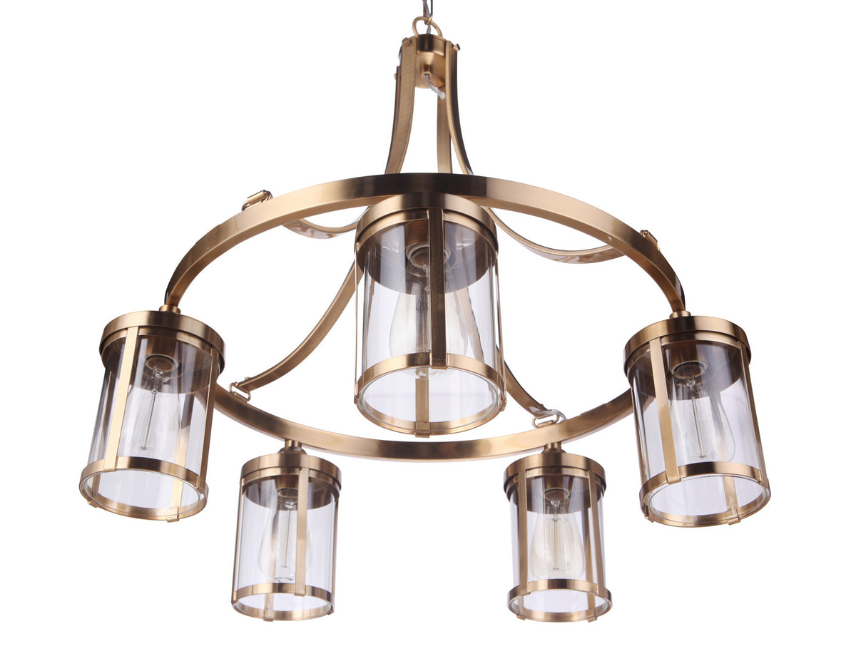 Craftmade - 55325-SB - Five Light Chandelier - Elliot - Satin Brass