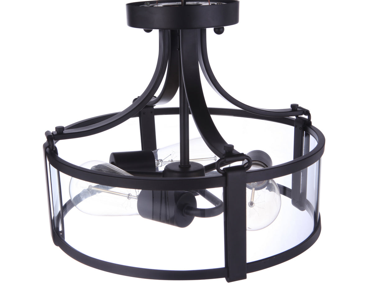 Craftmade - 55353-FB - Three Light Semi Flush Mount - Elliot - Flat Black