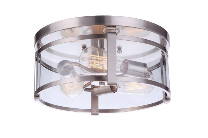 Craftmade Three Light Flushmount from the Elliot collection in Brushed Polished Nickel finish