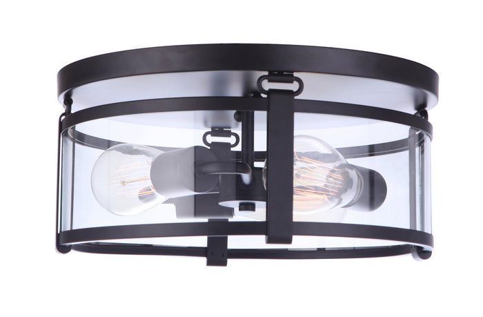 Craftmade Three Light Flushmount from the Elliot collection in Flat Black finish