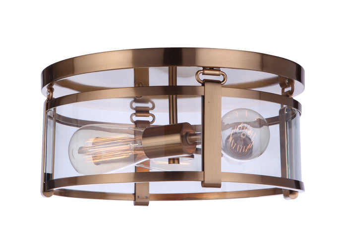 Craftmade Three Light Flushmount from the Elliot collection in Satin Brass finish