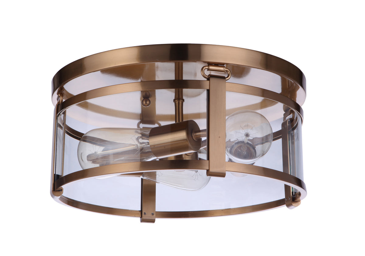 Craftmade - 55383-SB - Three Light Flushmount - Elliot - Satin Brass