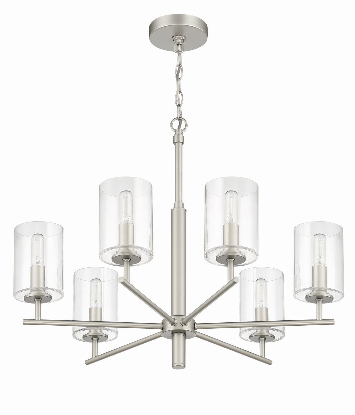 Craftmade - 55626-SN - Six Light Chandelier - Hailie - Satin Nickel