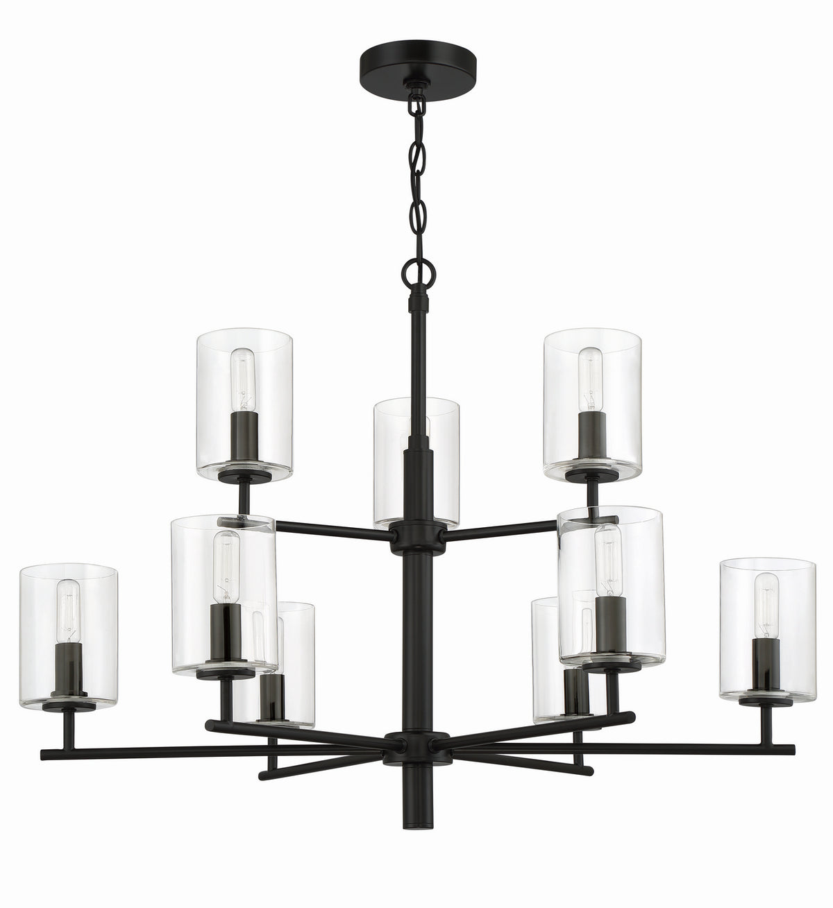 Craftmade - 55629-FB - Nine Light Chandelier - Hailie - Flat Black