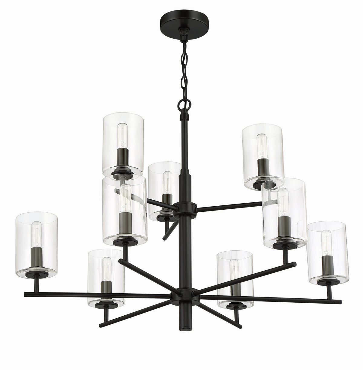 Craftmade - 55629-FB - Nine Light Chandelier - Hailie - Flat Black