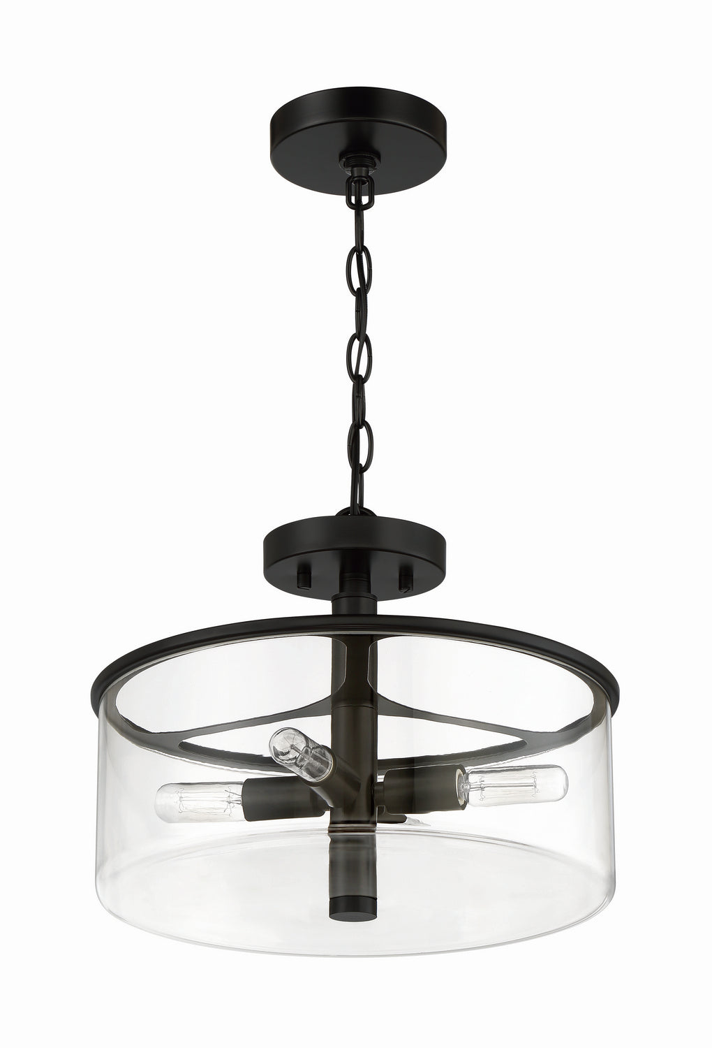 Craftmade - 55654-FB - Four Light Convertible Semi Flush - Hailie - Flat Black