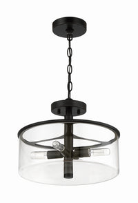 Craftmade - 55654-FB - Four Light Convertible Semi Flush - Hailie - Flat Black