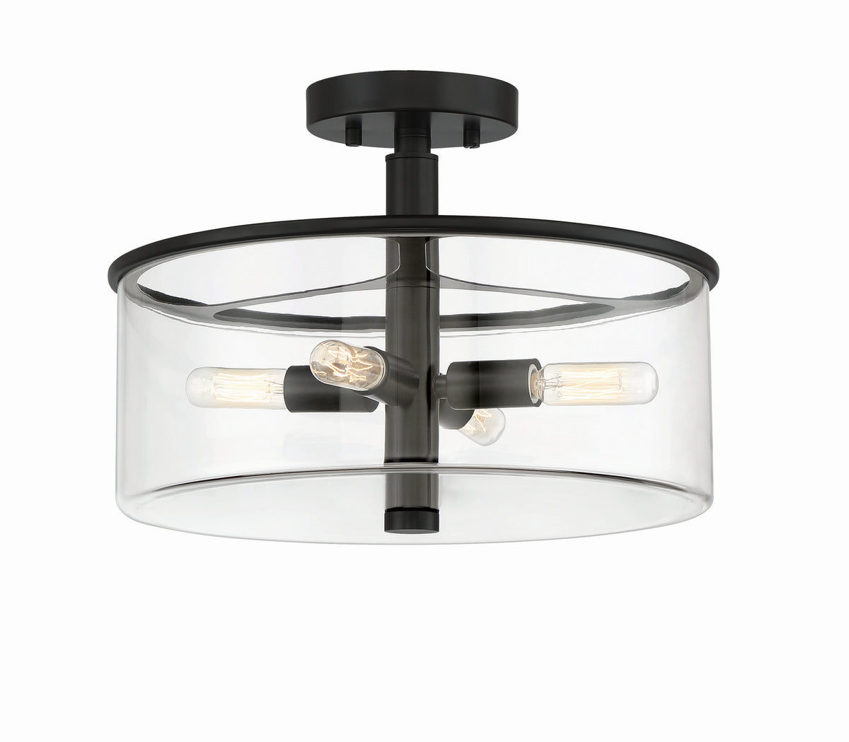 Craftmade - 55654-FB - Four Light Convertible Semi Flush - Hailie - Flat Black