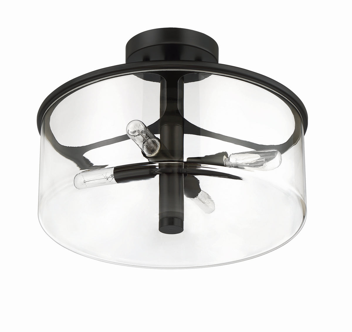 Craftmade - 55654-FB - Four Light Convertible Semi Flush - Hailie - Flat Black