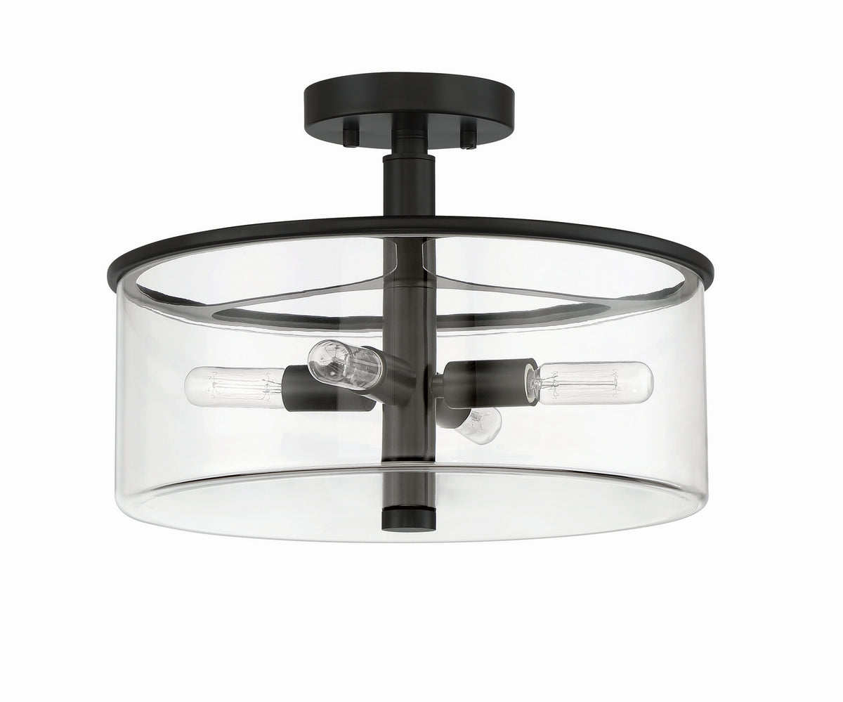 Craftmade - 55654-FB - Four Light Convertible Semi Flush - Hailie - Flat Black