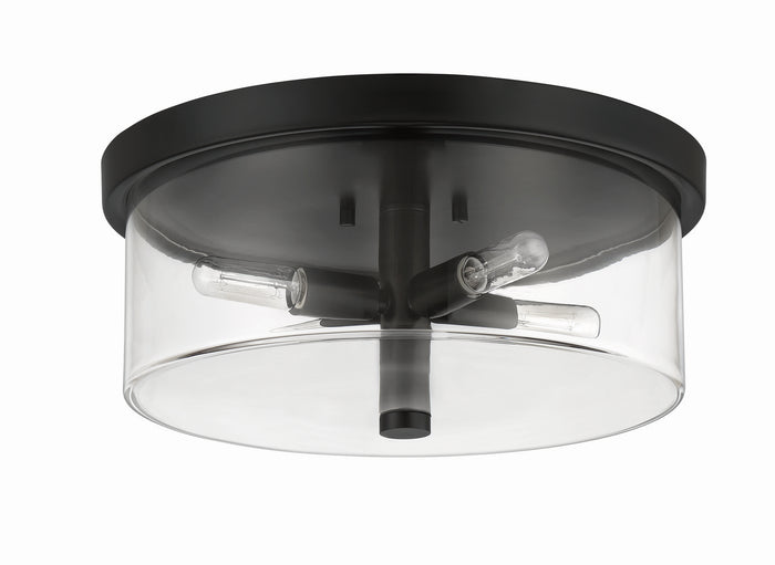 Craftmade Four Light Flushmount from the Hailie collection in Flat Black finish