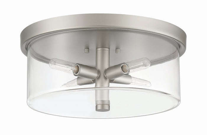 Craftmade Four Light Flushmount from the Hailie collection in Satin Nickel finish